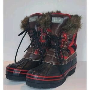 Women Natural Reflections Lumber Jill Lace Insulated Waterproof Pac Boots Size 9